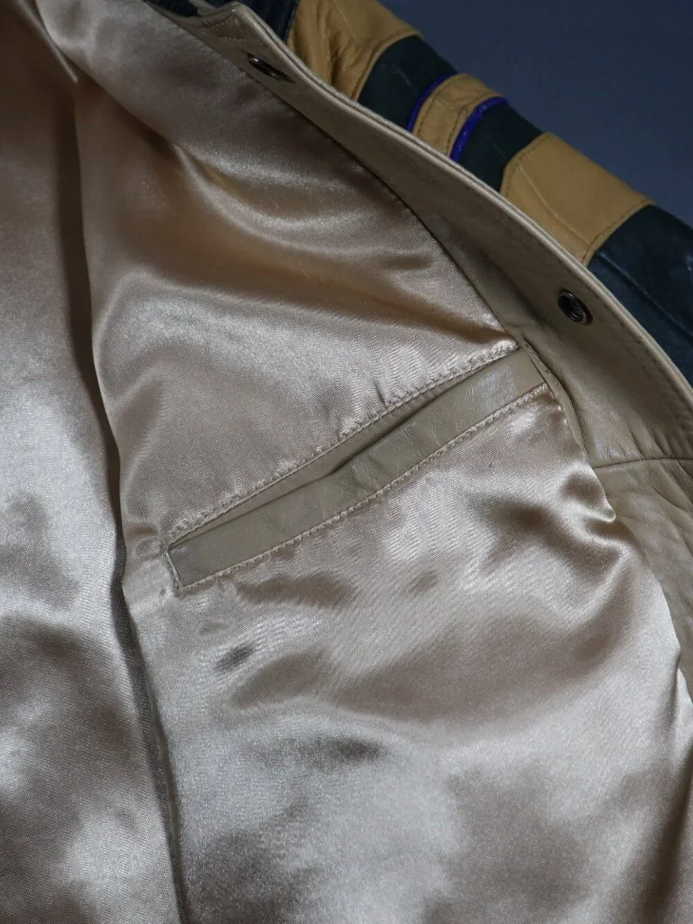 Vintage GUESS Leather Varsity Bomber Jacket Size XL Rare - Picture 7 of 13